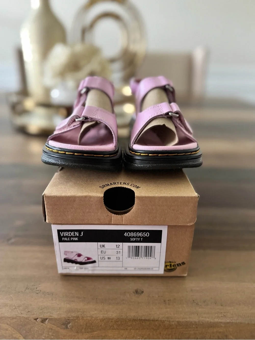 Dr. Martens Kids Pink Triple-Strap Platform Sandals
